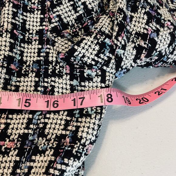 Giancarlo Ferrari Vtg Navy Blue White Plaid Tweed Edged Lined Blazer Jacket 8 - Picture 15 of 16